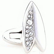 White crystal petal cufflinks