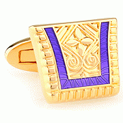 Golden purple ingot cufflinks
