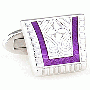 Purple silver ingot cufflinks - Click Image to Close