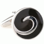 Black circle hook cufflinks