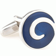 Blue circle hook cufflinks