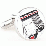 Silver King head cufflinks - Click Image to Close