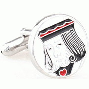 Silver King head cufflinks