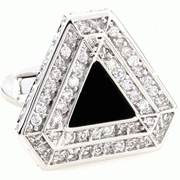 White nested triangle cufflinks