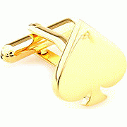 Golden spade cufflinks - Click Image to Close