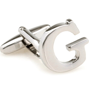 Slim letter G cufflinks - Click Image to Close
