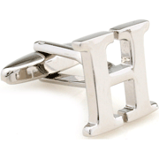 Slim letter H cufflinks - Click Image to Close