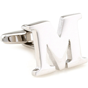 Slim letter M cufflinks - Click Image to Close