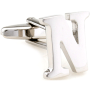 Slim letter N cufflinks - Click Image to Close