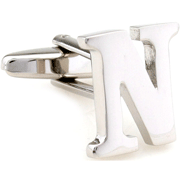 Slim letter N cufflinks