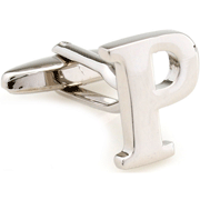 Slim letter P cufflinks - Click Image to Close