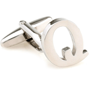Slim letter Q cufflinks - Click Image to Close