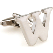 Slim letter W cufflinks