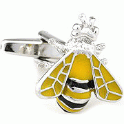 Yellow bees cufflinks - Click Image to Close