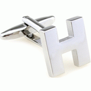 Bold letter H cufflinks - Click Image to Close