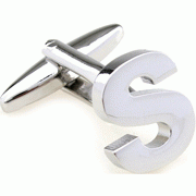Bold letter S cufflinks - Click Image to Close