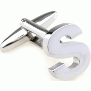 Bold letter S cufflinks