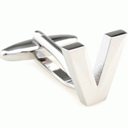 Bold letter V cufflinks [157679]