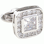 Elegant white spot square shining cufflinks