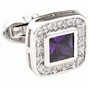 Elegant purple spot square shining cufflinks - Click Image to Close